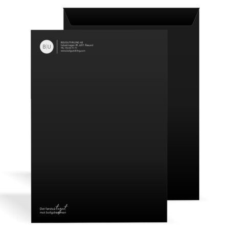 Produktbilde Sort konvolutt C4, uten vindu, 70044m